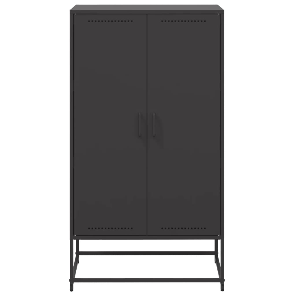 Buffet haut noir 68,5x38,5x123,5 cm acier - XIOS
