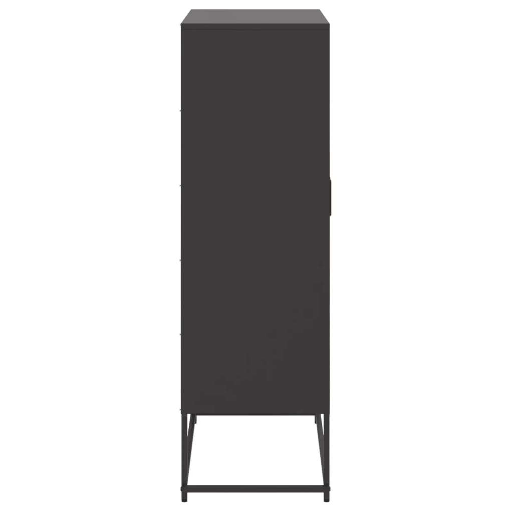 Buffet haut noir 68,5x38,5x123,5 cm acier - XIOS