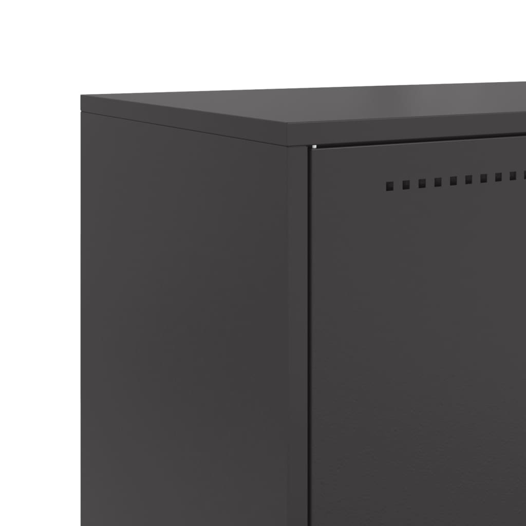 Buffet haut noir 68,5x38,5x123,5 cm acier - XIOS