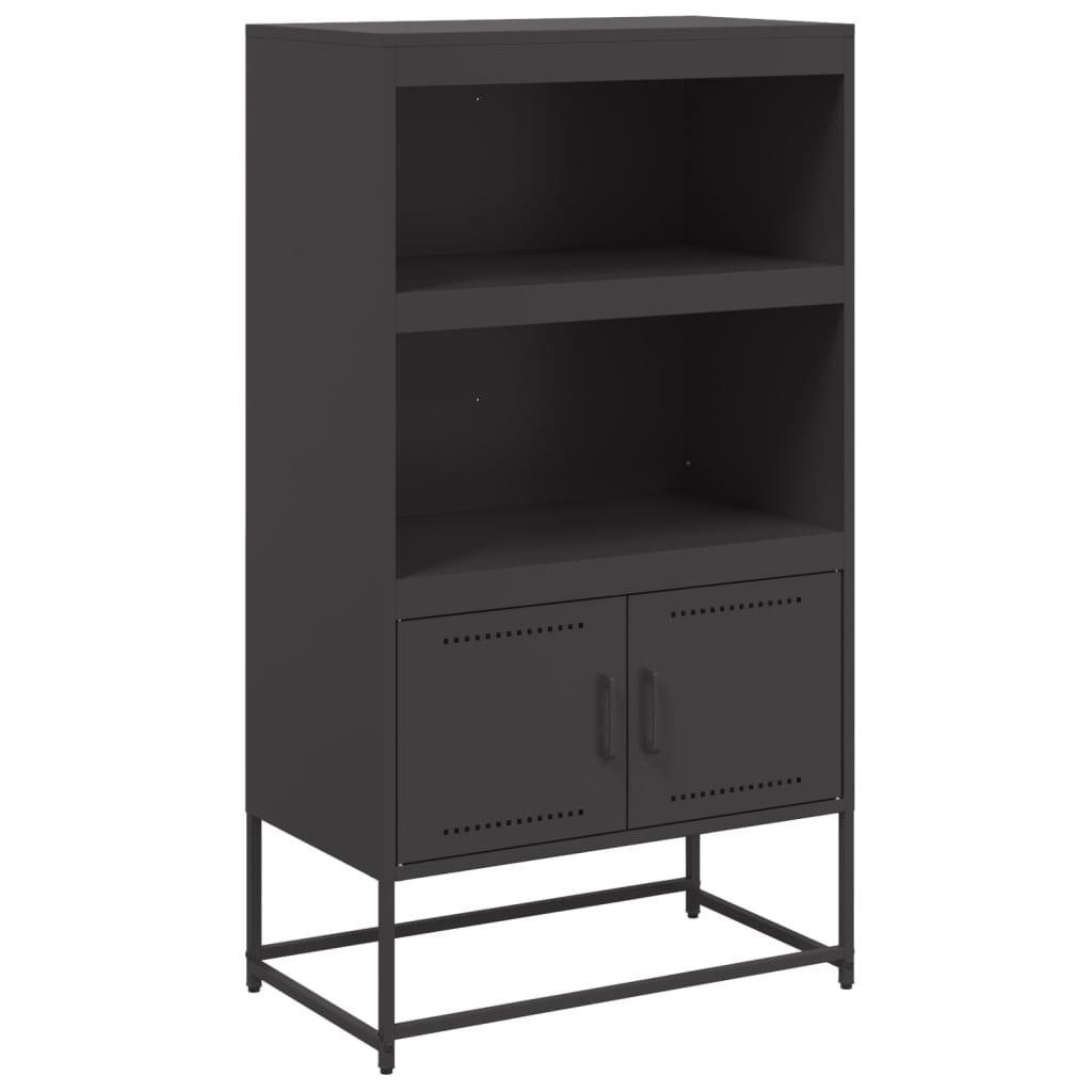 Buffet haut noir 68,5x38,5x123,5 cm acier - XIOS