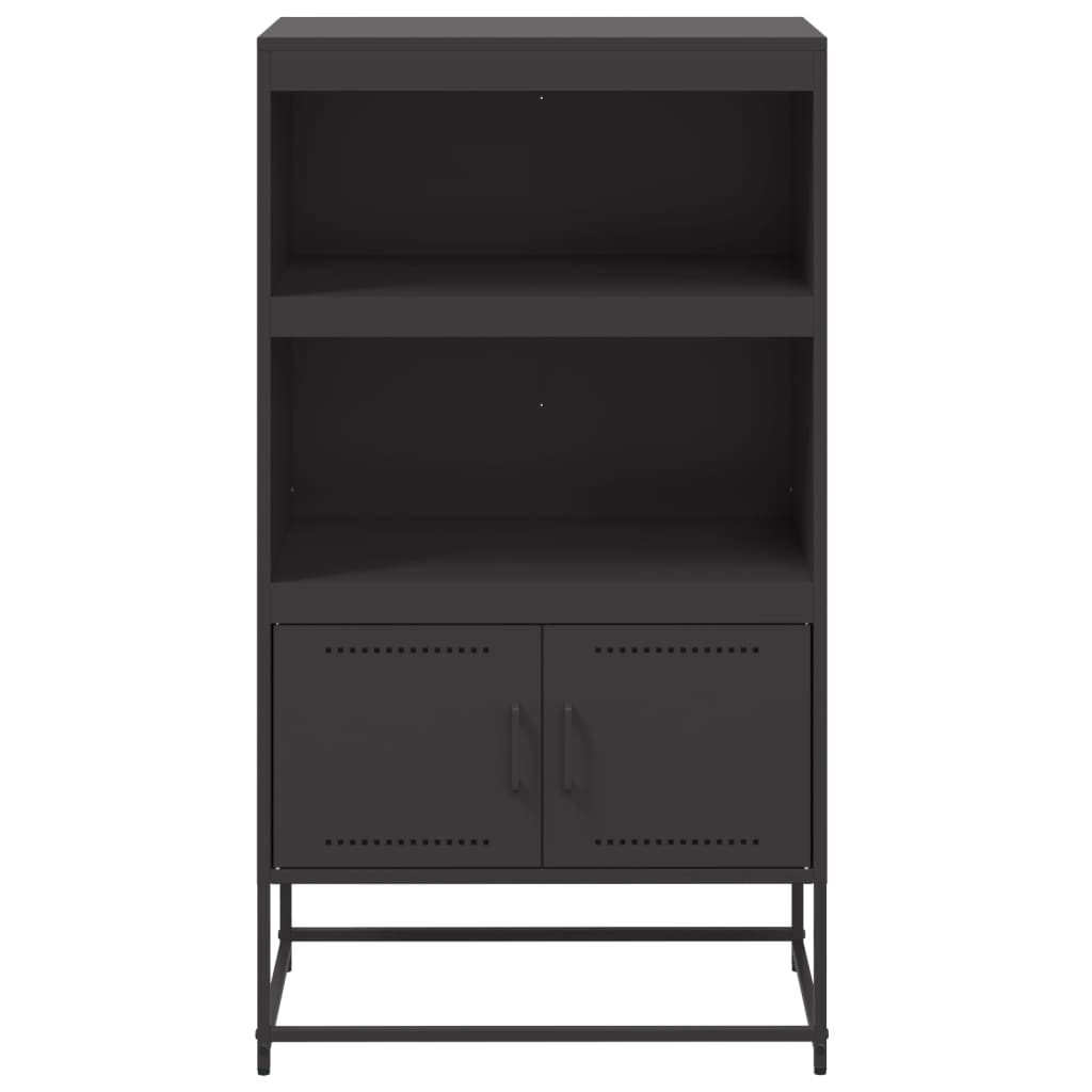 Buffet haut noir 68,5x38,5x123,5 cm acier - XIOS