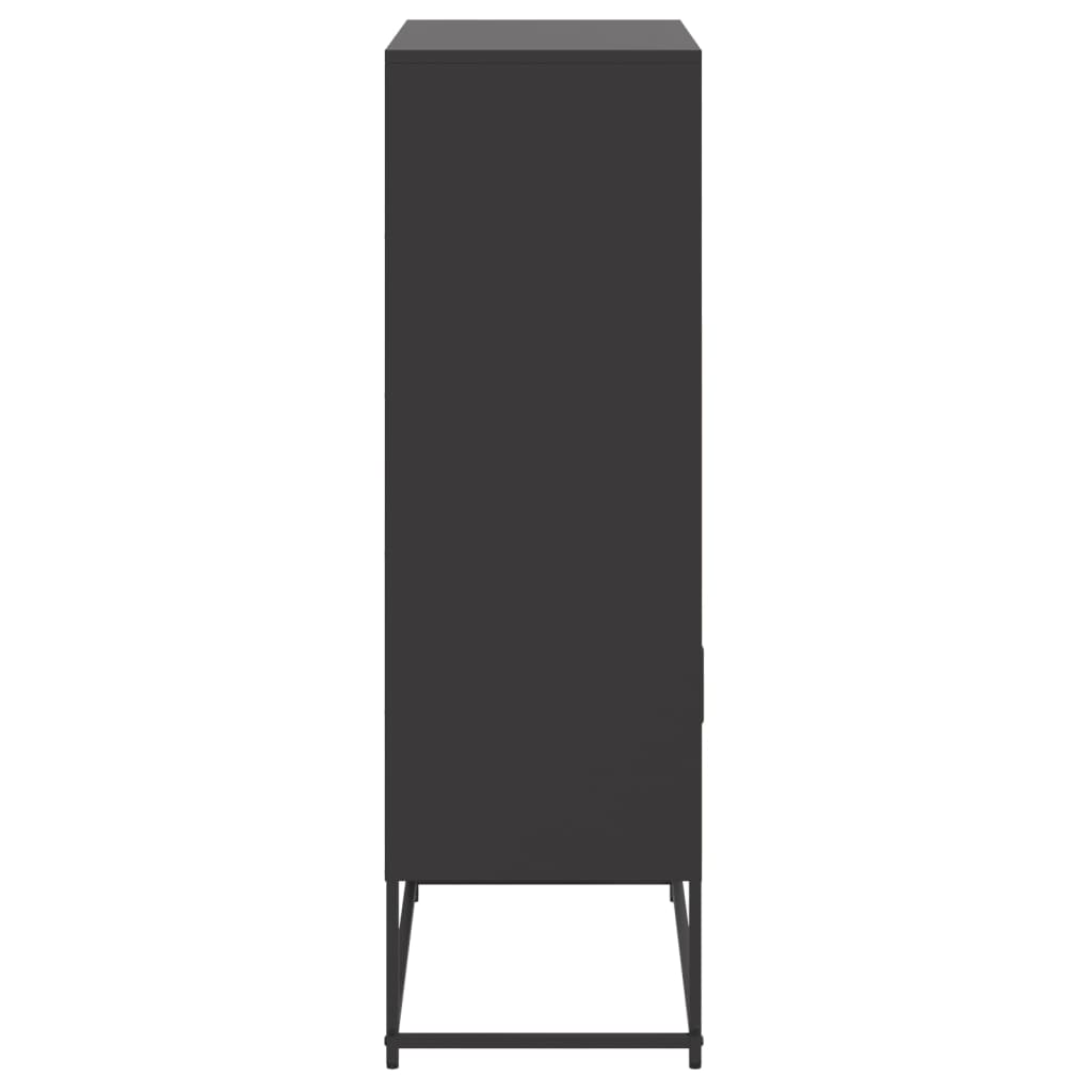 Buffet haut noir 68,5x38,5x123,5 cm acier - XIOS