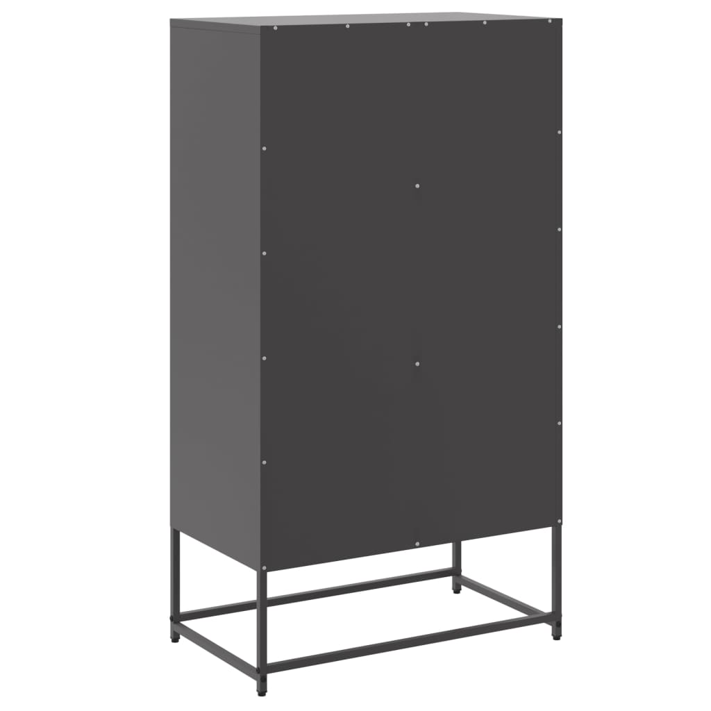 Buffet haut noir 68,5x38,5x123,5 cm acier - XIOS