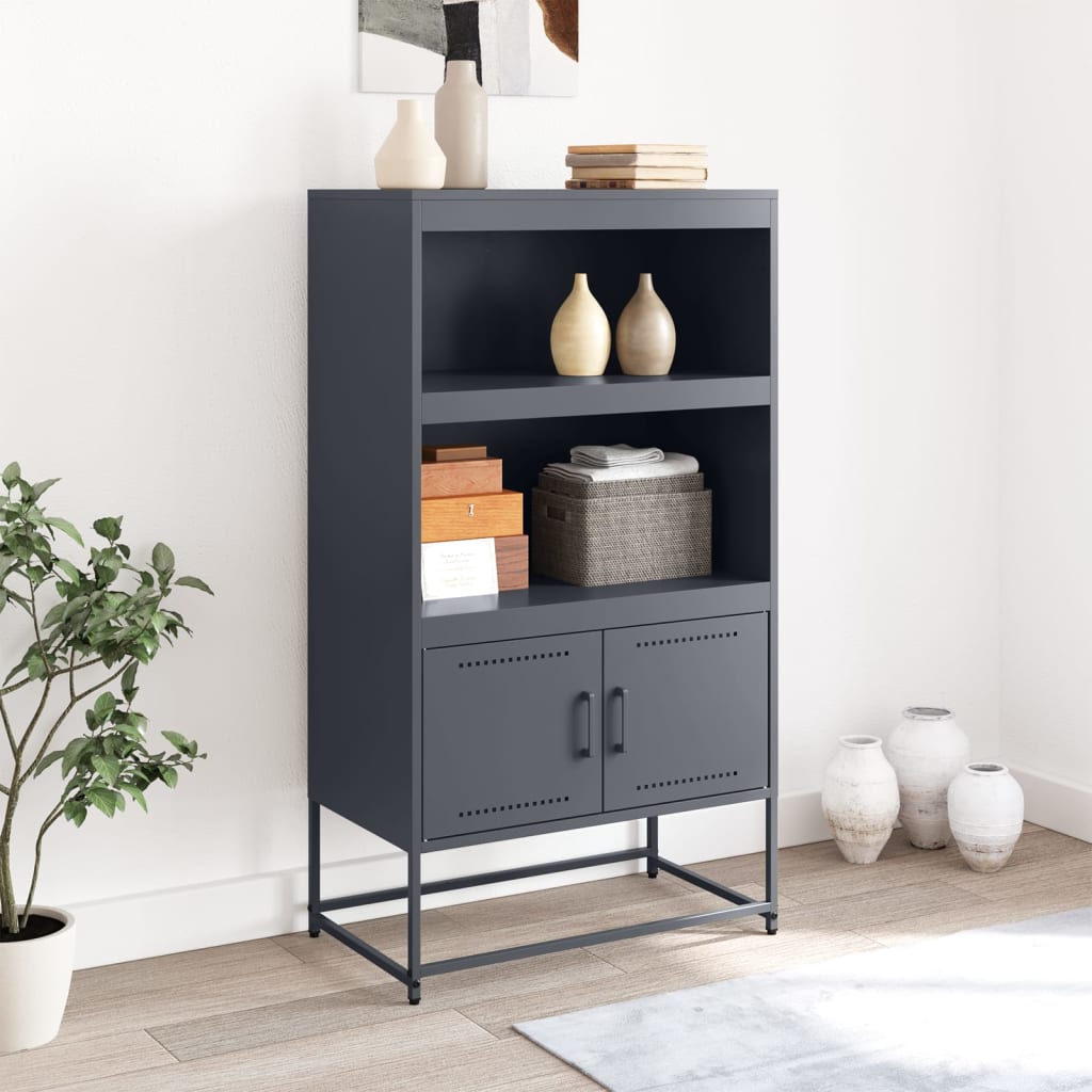 Buffet haut anthracite 68,5x38,5x123,5 cm acier - XIOS