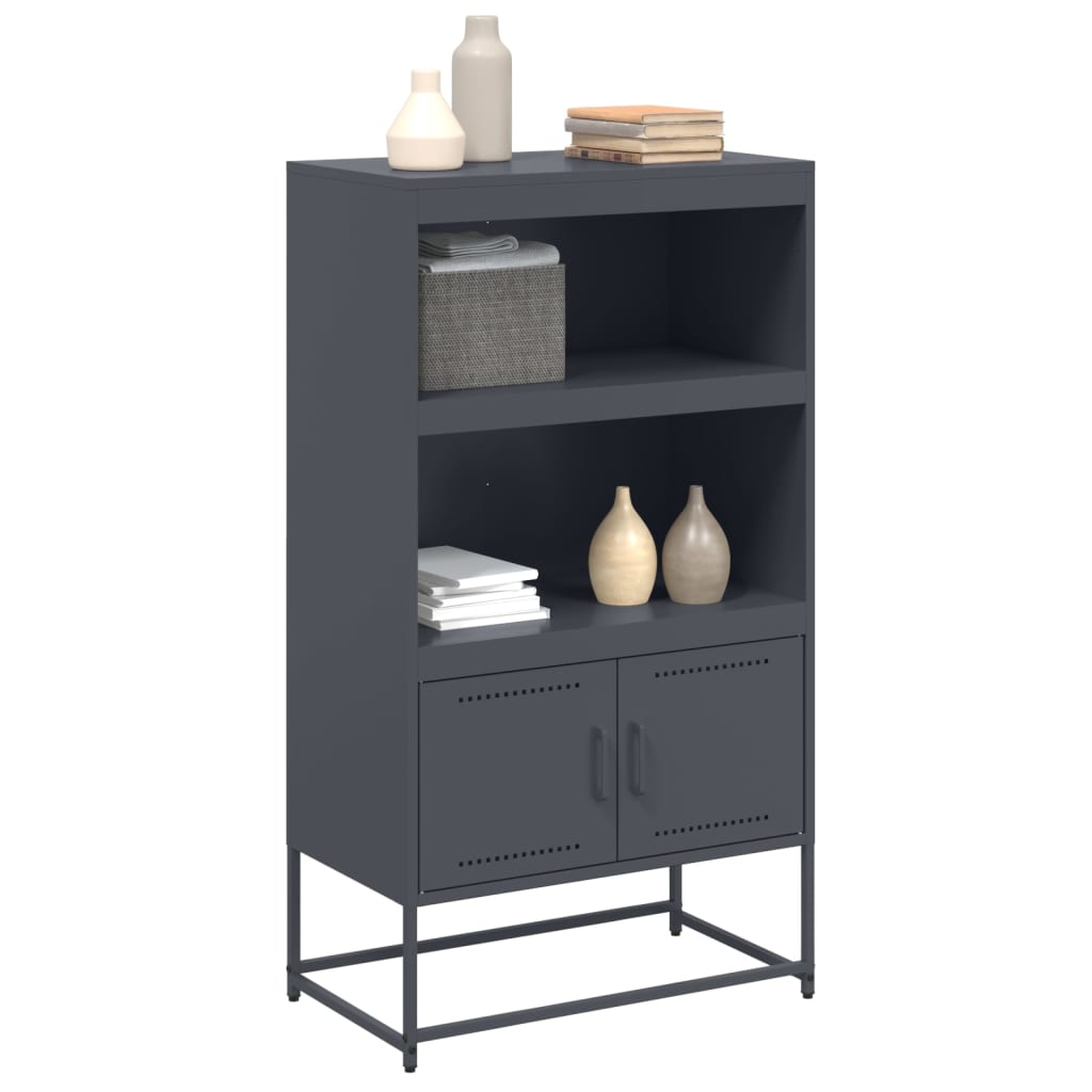 Buffet haut anthracite 68,5x38,5x123,5 cm acier - XIOS