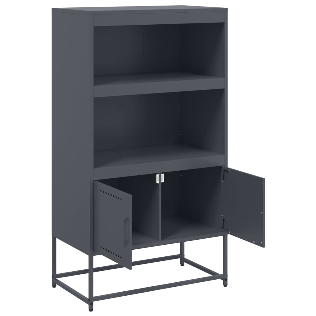 Buffet haut anthracite 68,5x38,5x123,5 cm acier - XIOS