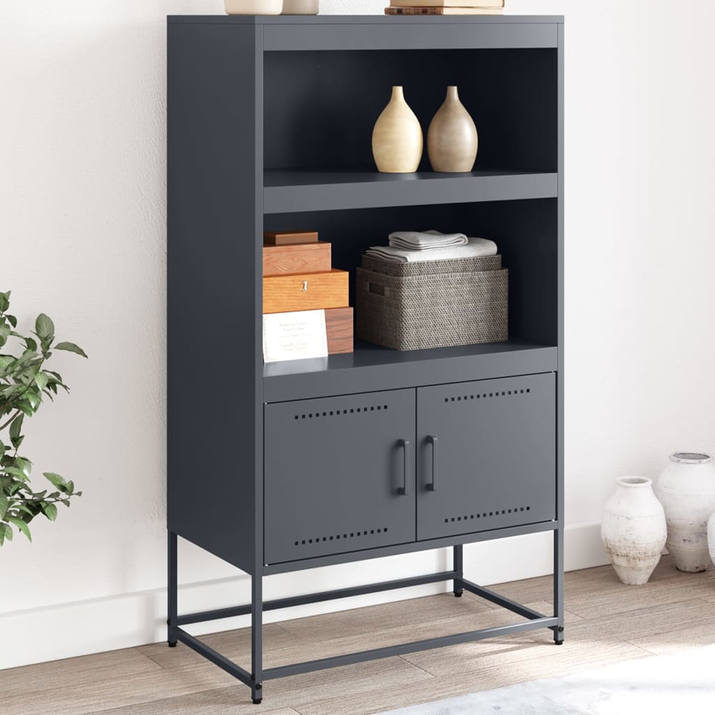 Buffet haut anthracite 68,5x38,5x123,5 cm acier - XIOS