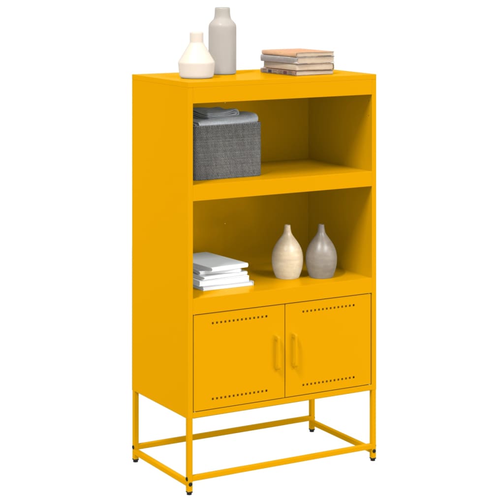 Buffet haut jaune moutarde 68,5x38,5x123,5 cm acier - XIOS
