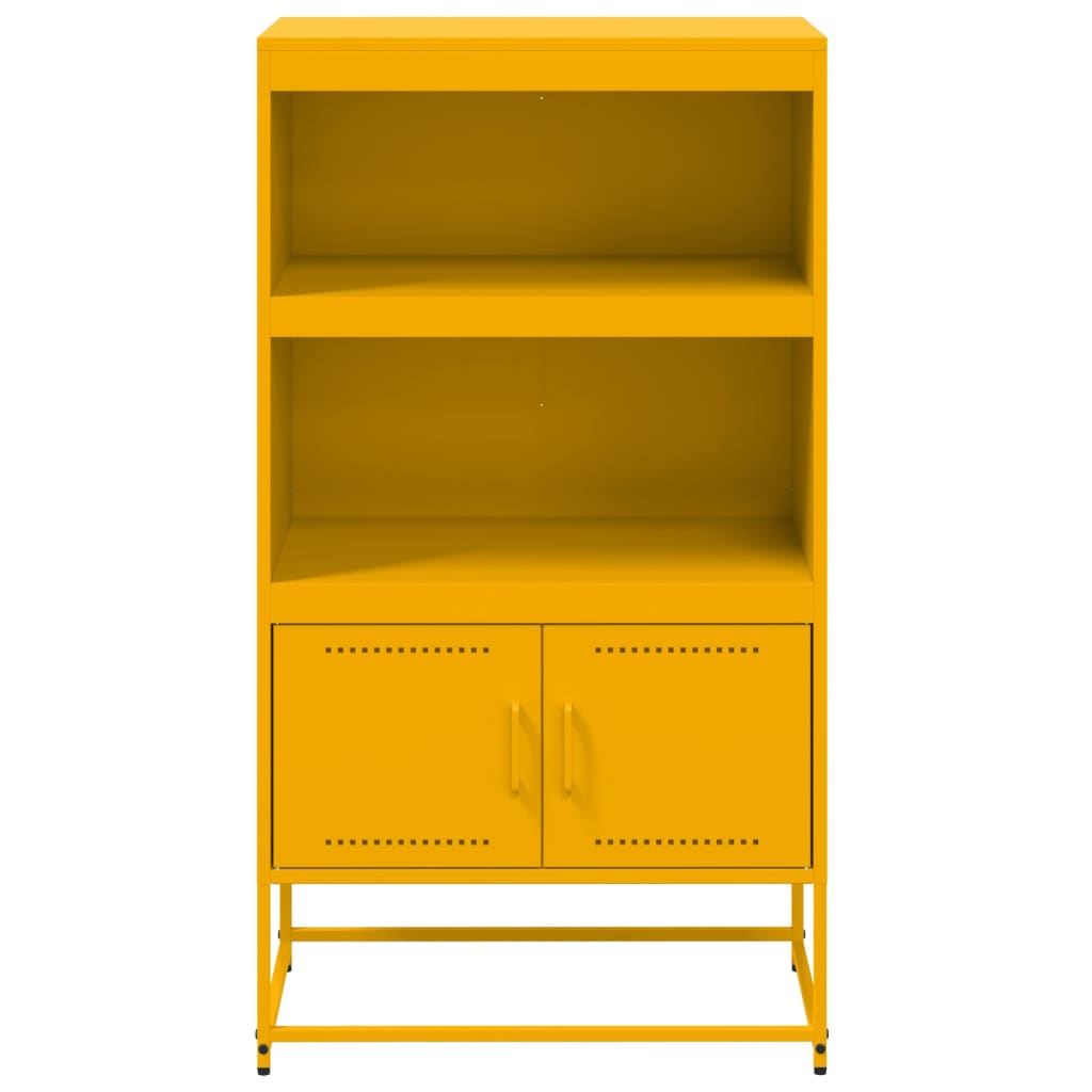 Buffet haut jaune moutarde 68,5x38,5x123,5 cm acier - XIOS