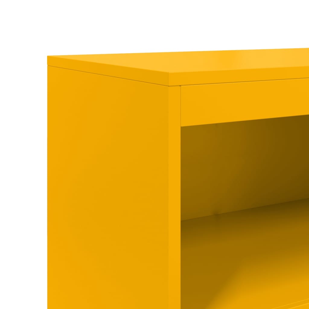 Buffet haut jaune moutarde 68,5x38,5x123,5 cm acier - XIOS