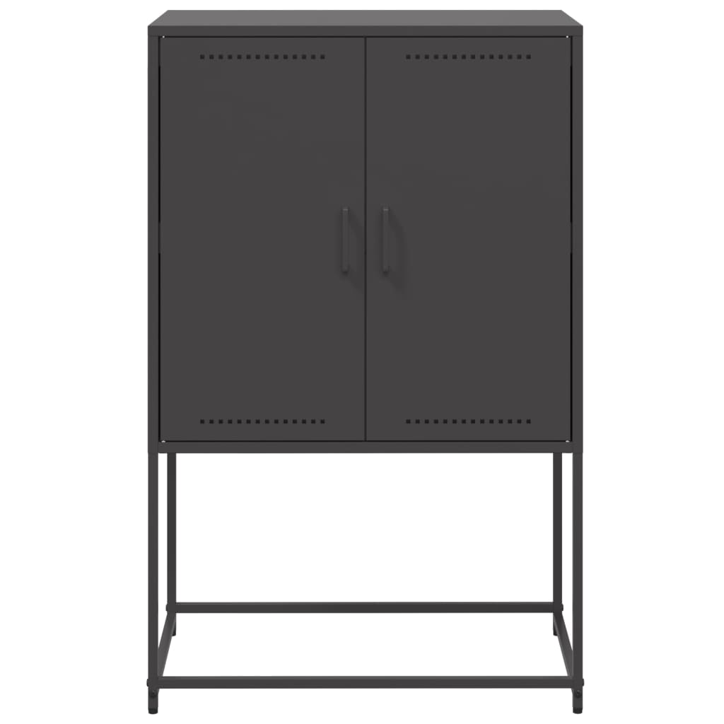 Buffet haut noir 68,5x38,5x107 cm acier - XIOS