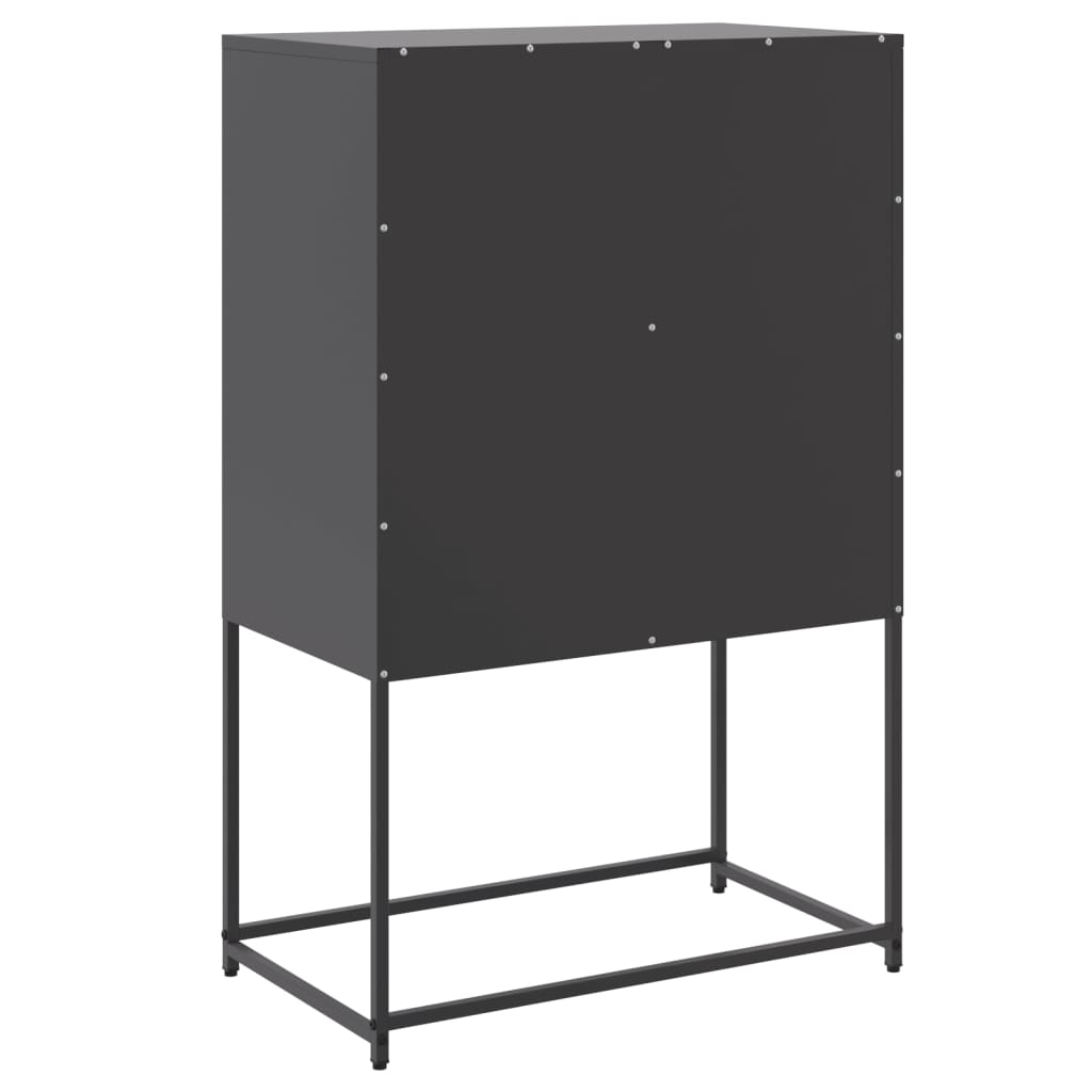Buffet haut noir 68,5x38,5x107 cm acier - XIOS