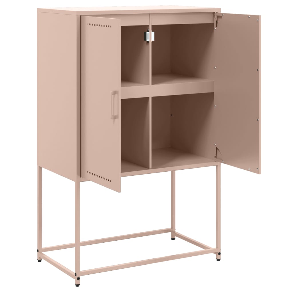 Buffet haut rose 68,5x38,5x107 cm acier - XIOS