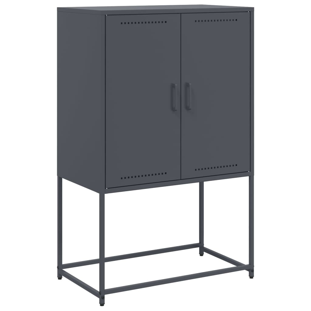 Buffet haut anthracite 68,5x38,5x107 cm acier - XIOS