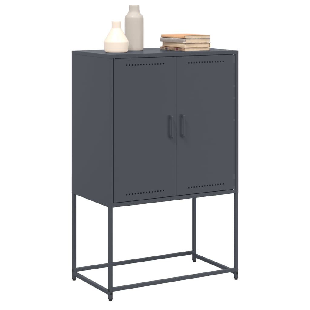Buffet haut anthracite 68,5x38,5x107 cm acier - XIOS