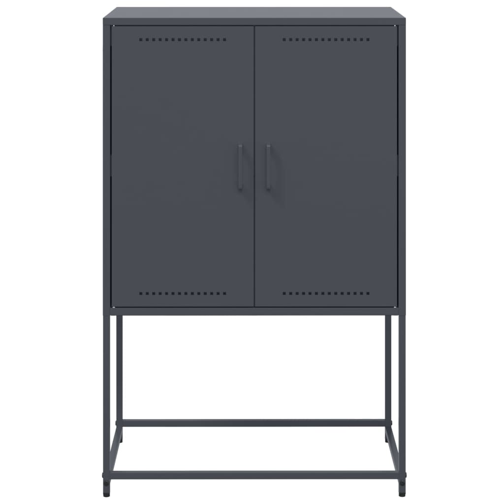 Buffet haut anthracite 68,5x38,5x107 cm acier - XIOS