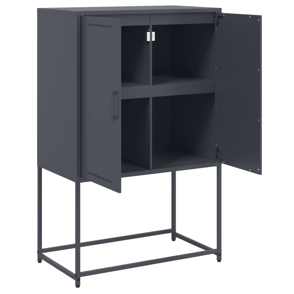 Buffet haut anthracite 68,5x38,5x107 cm acier - XIOS