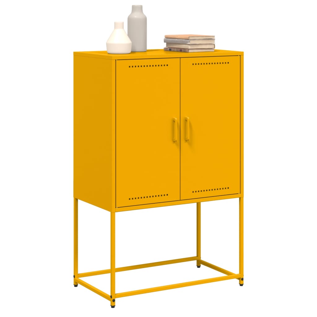 Buffet haut jaune moutarde 68,5x38,5x107 cm acier - XIOS