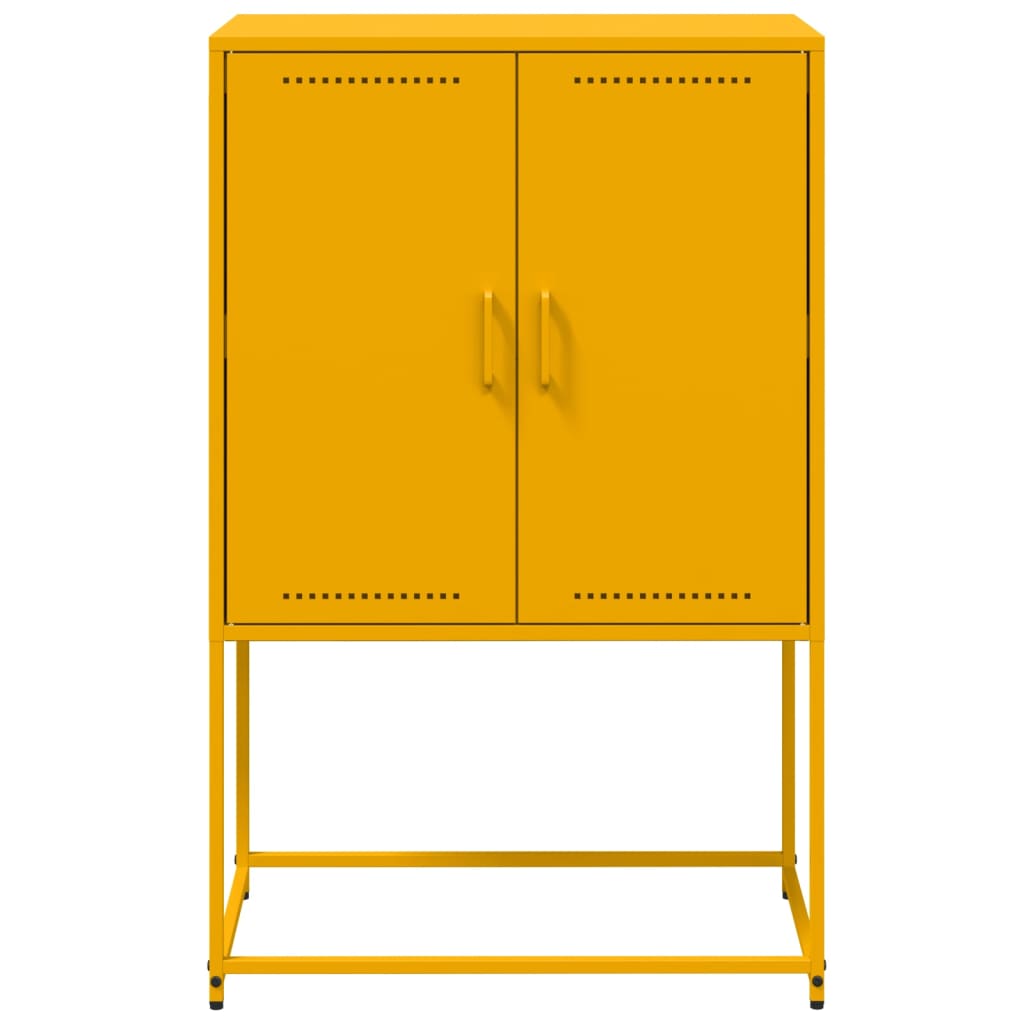 Buffet haut jaune moutarde 68,5x38,5x107 cm acier - XIOS