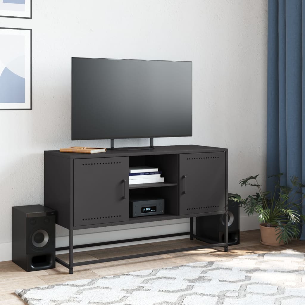 Meuble TV noir 100,5x39x60,5 cm acier - XIOS