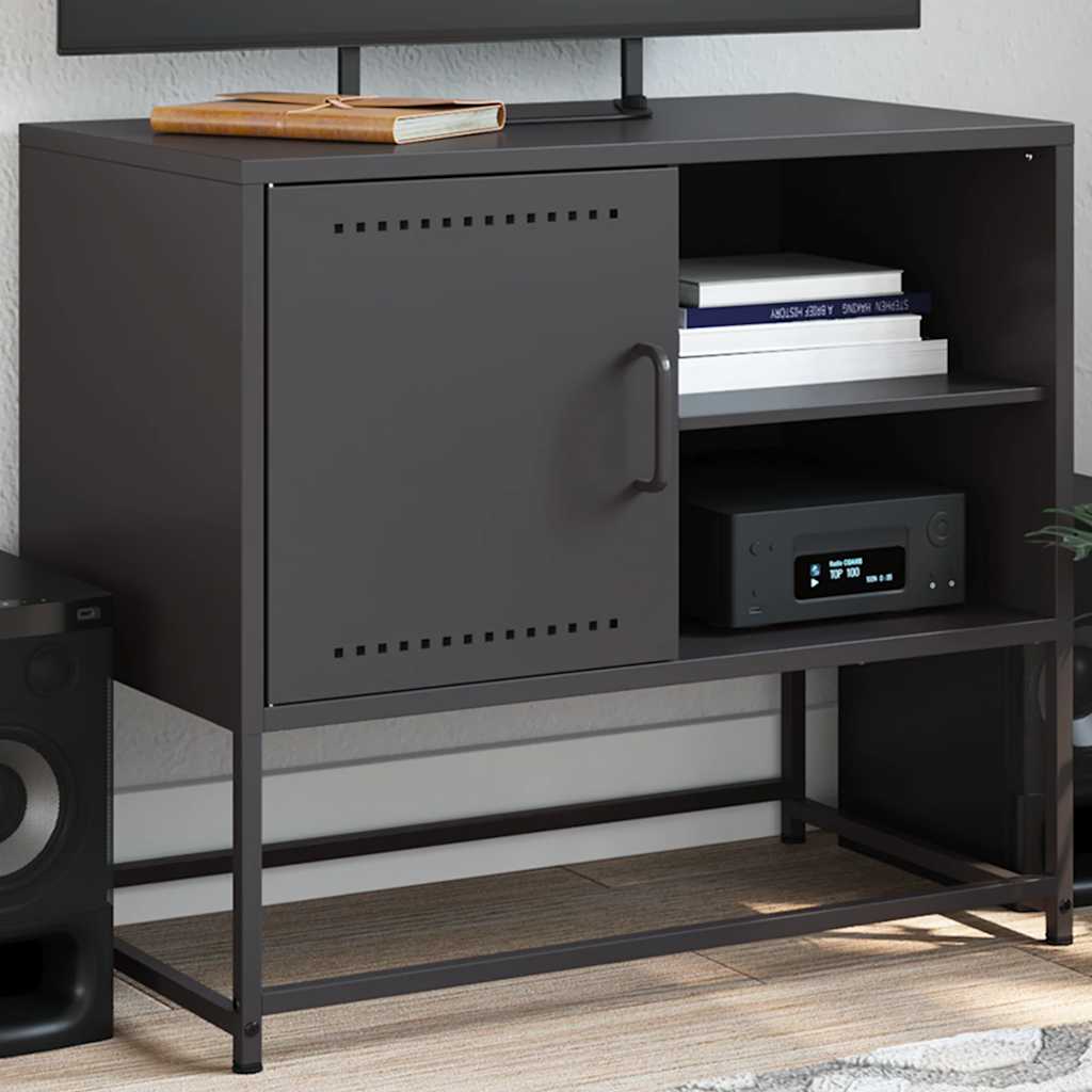 Meuble TV noir 68x39x60,5 cm acier - XIOS