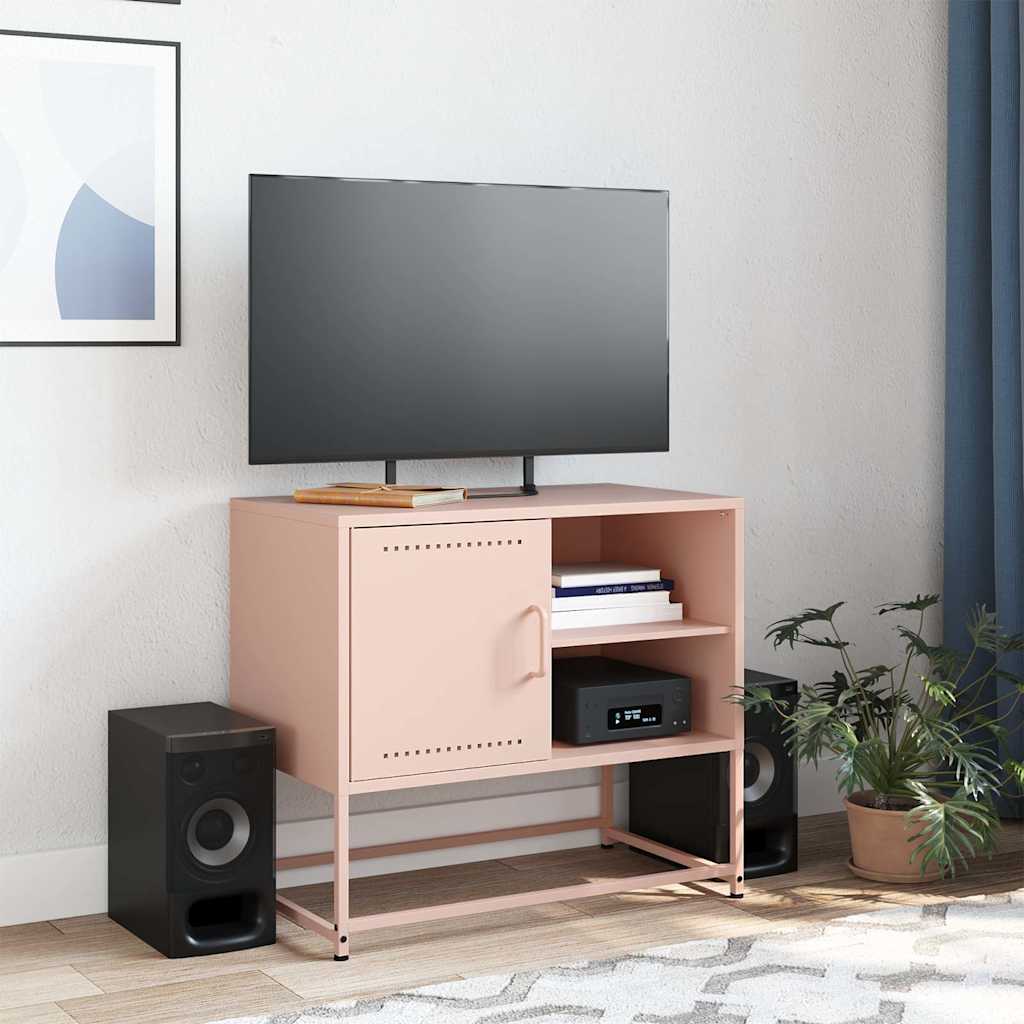 Meuble TV rose 68x39x60,5 cm acier - XIOS