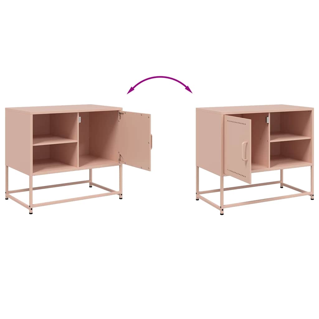 Meuble TV rose 68x39x60,5 cm acier - XIOS