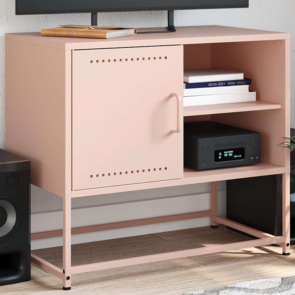 Meuble TV rose 68x39x60,5 cm acier - XIOS