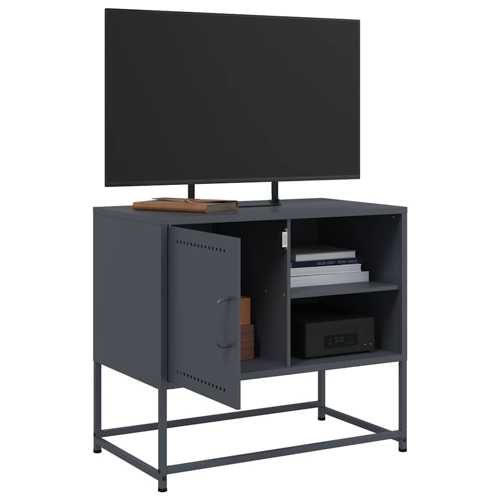 Meuble TV anthracite 68x39x60,5 cm acier - XIOS