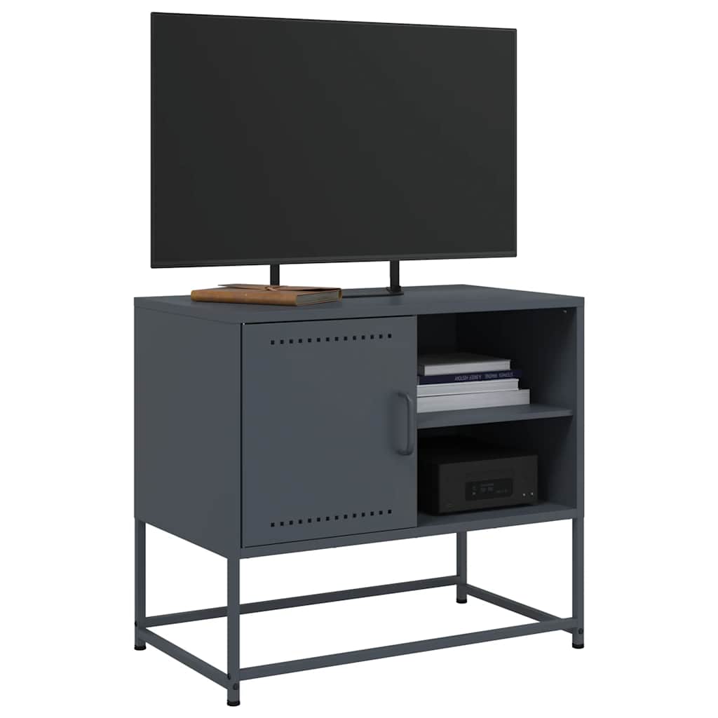 Meuble TV anthracite 68x39x60,5 cm acier - XIOS