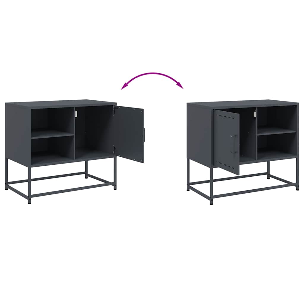 Meuble TV anthracite 68x39x60,5 cm acier - XIOS