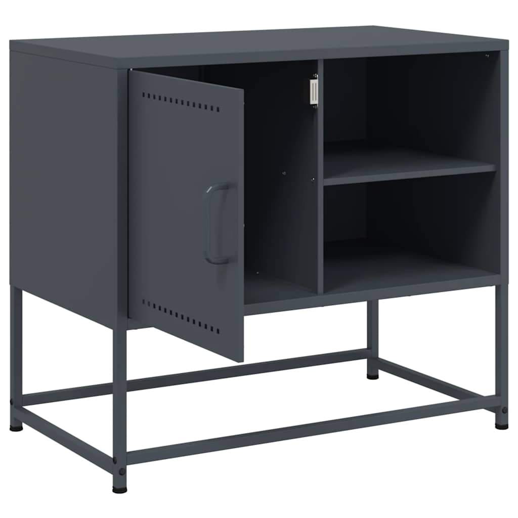 Meuble TV anthracite 68x39x60,5 cm acier - XIOS