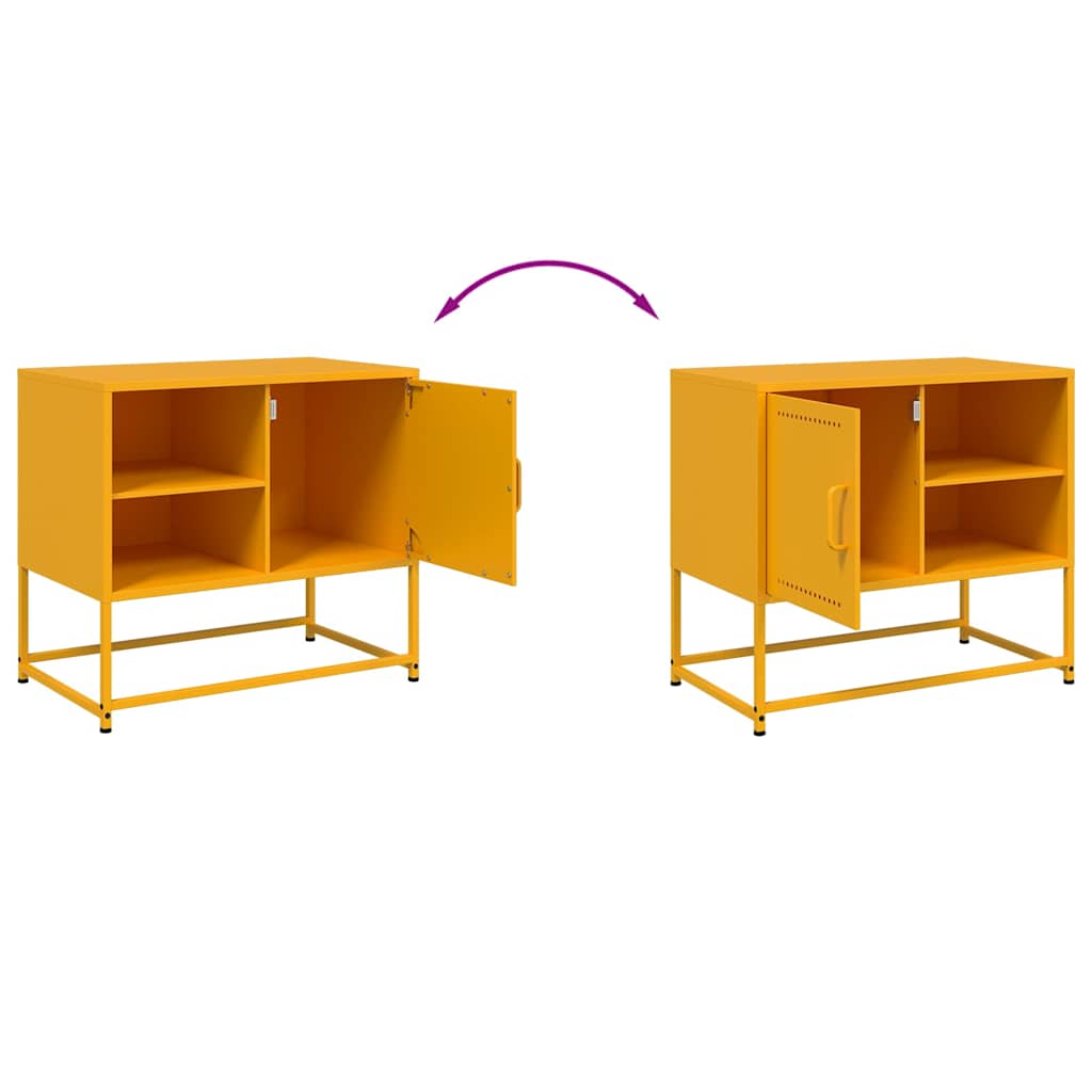 Meuble TV jaune moutarde 68x39x60,5 cm acier - XIOS