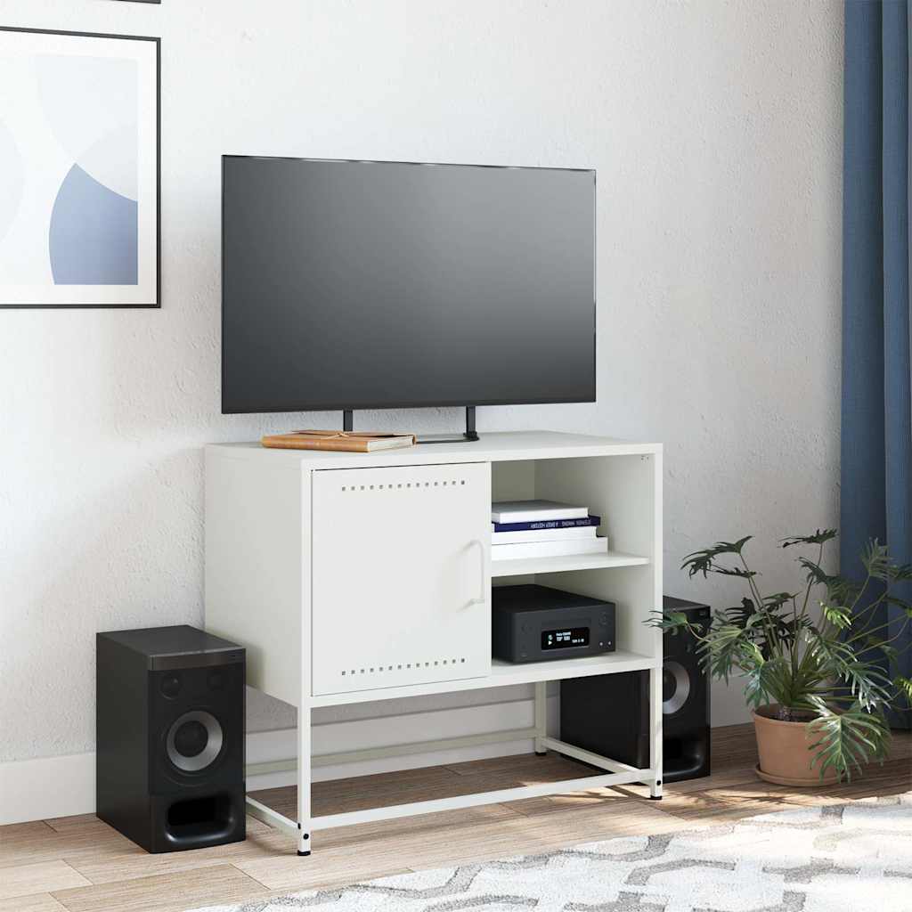 Meuble TV blanc 68x39x60,5 cm acier - XIOS