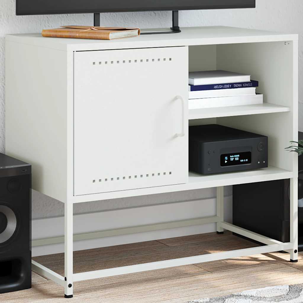 Meuble TV blanc 68x39x60,5 cm acier - XIOS