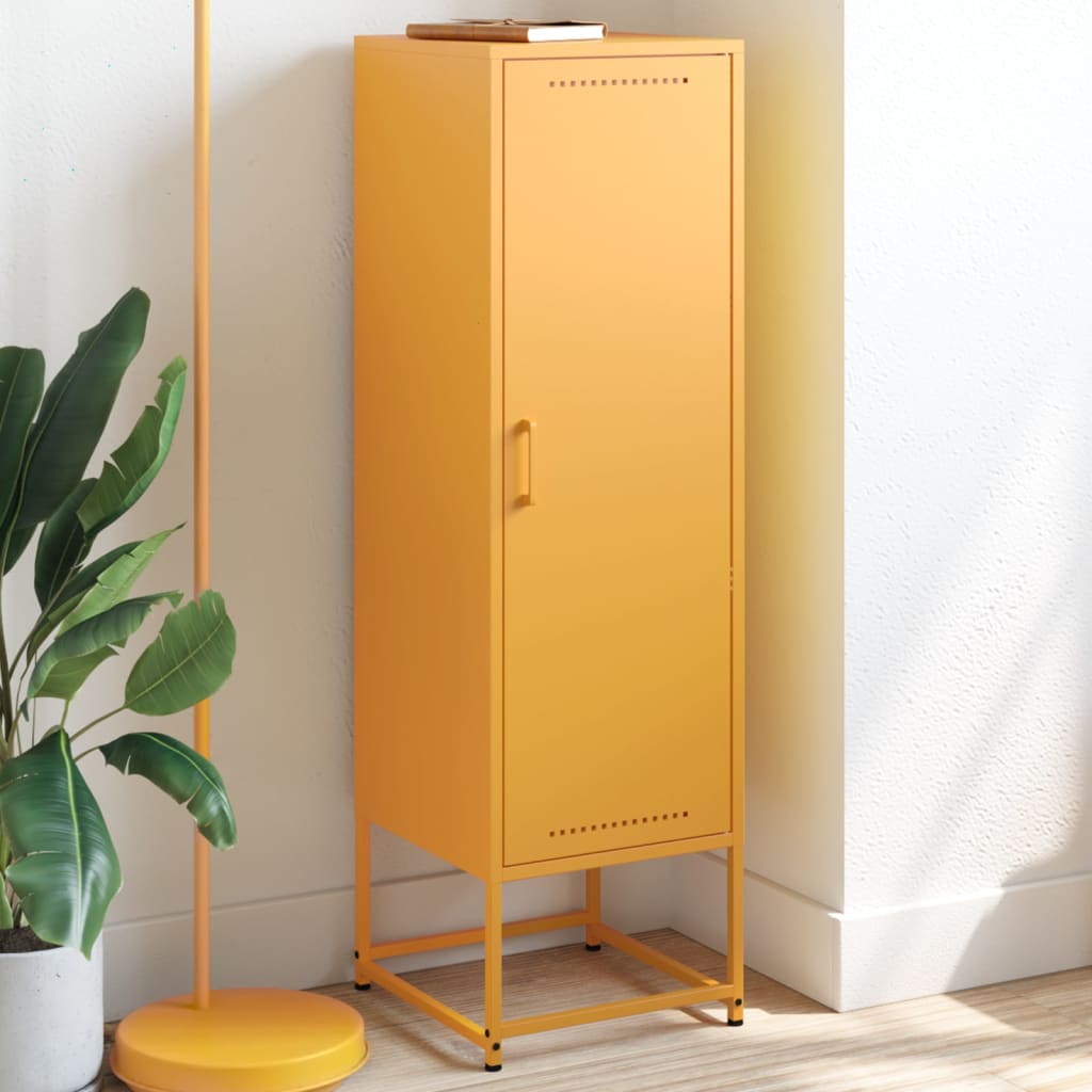 Buffet jaune moutarde 36x39x123 cm acier - XIOS