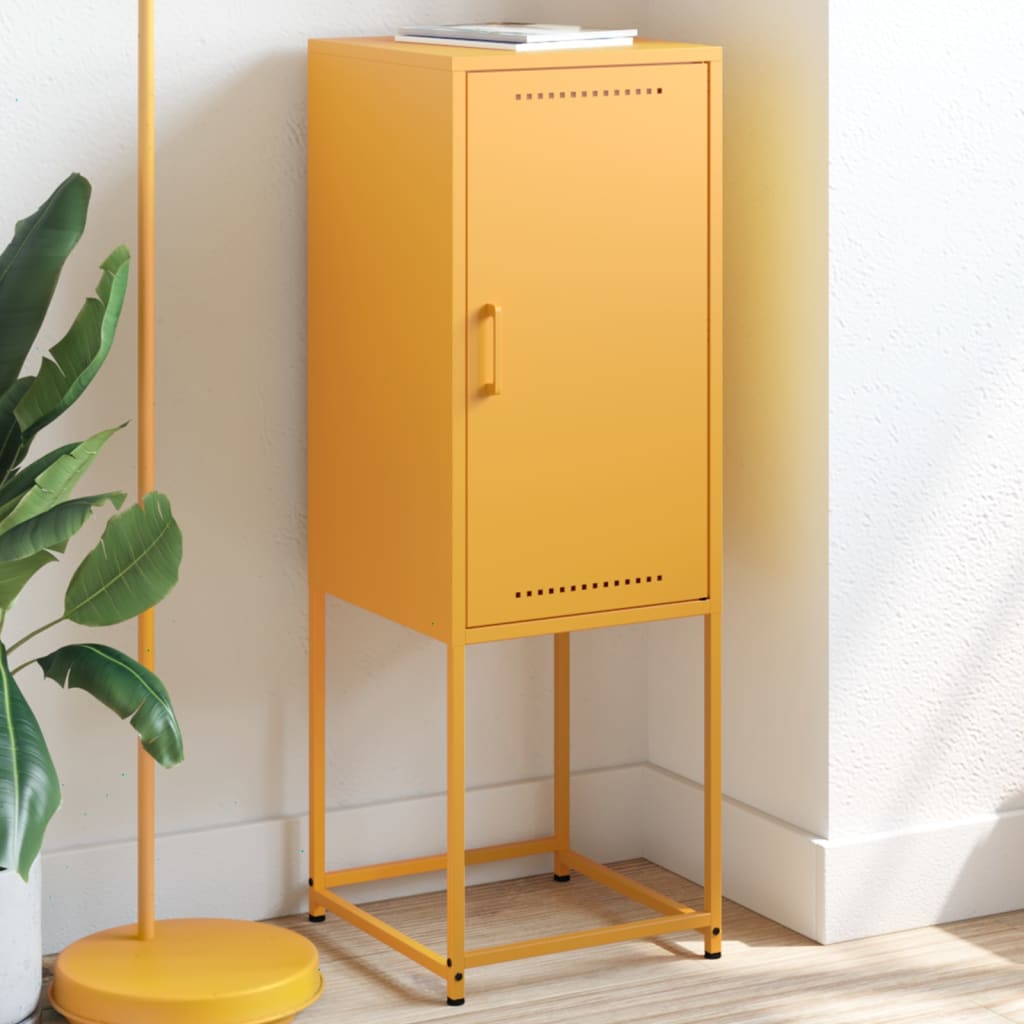 Buffet jaune moutarde 36x39x107 cm acier - XIOS