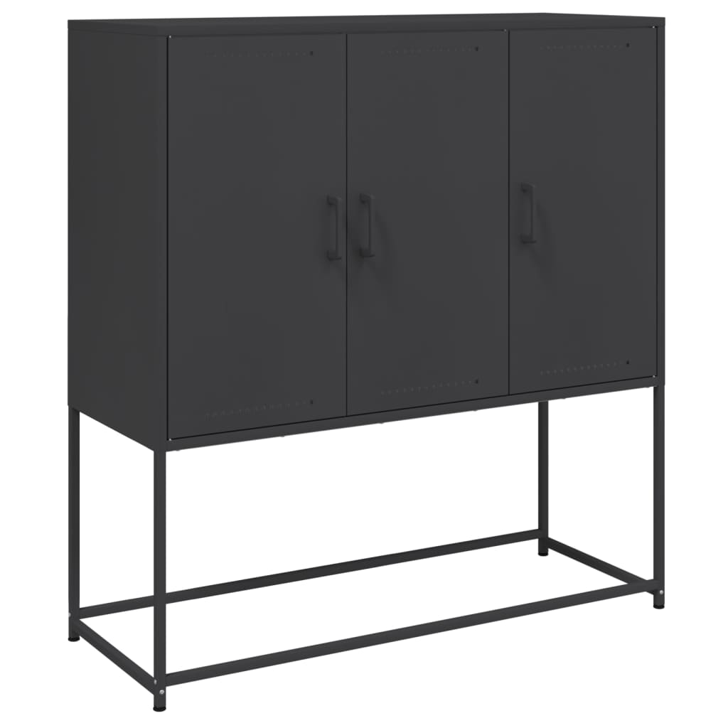 Buffet haut noir 100,5x39x107 cm acier - XIOS
