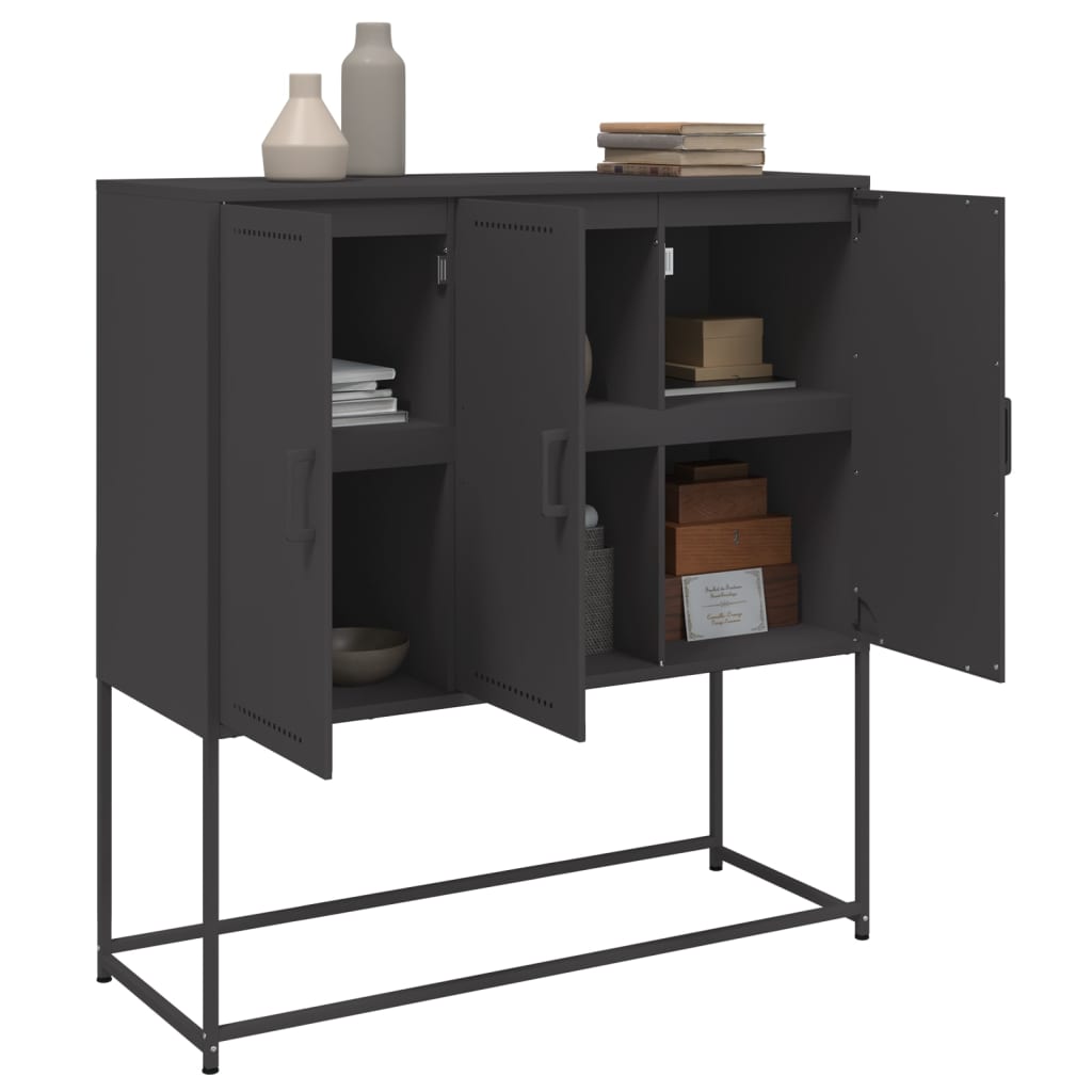 Buffet haut noir 100,5x39x107 cm acier - XIOS