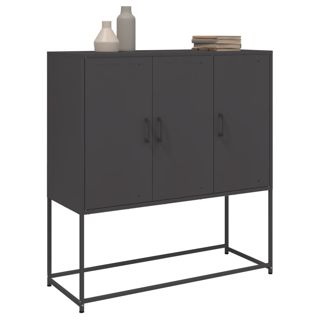 Buffet haut noir 100,5x39x107 cm acier - XIOS