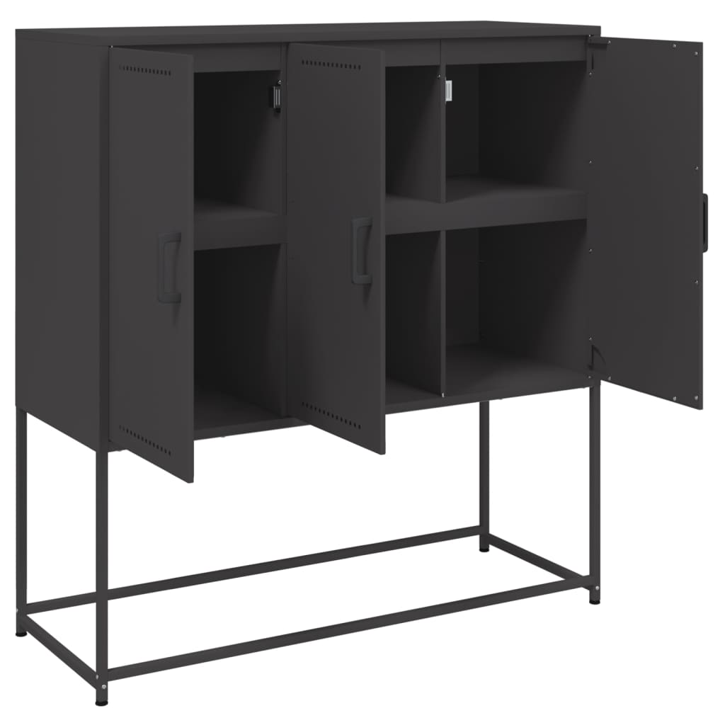 Buffet haut noir 100,5x39x107 cm acier - XIOS