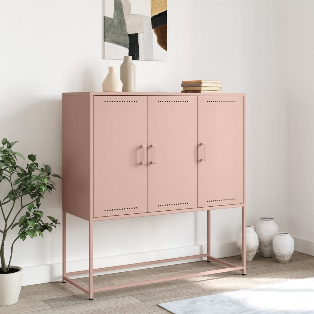 Buffet haut rose 100,5x39x107 cm acier - XIOS
