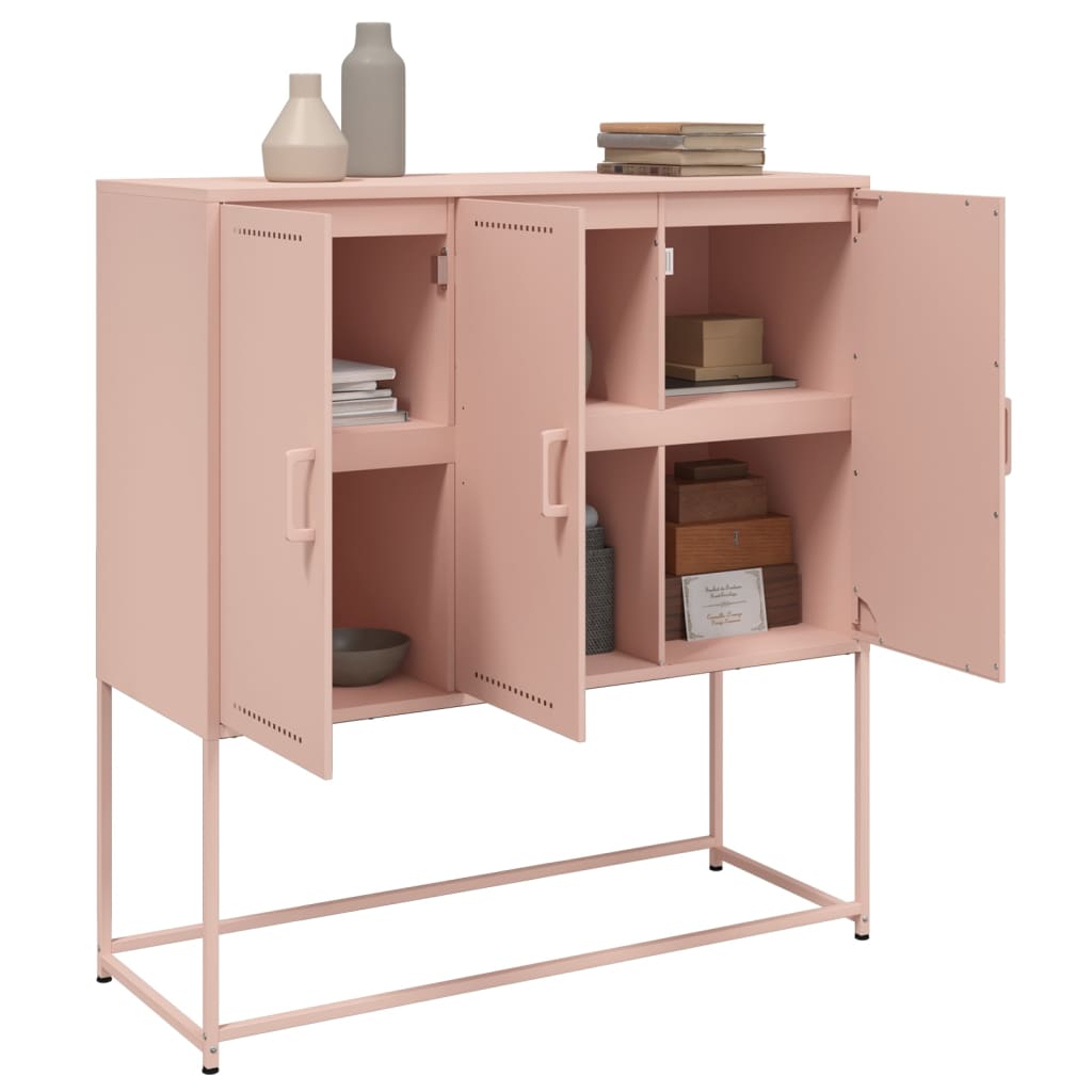 Buffet haut rose 100,5x39x107 cm acier - XIOS