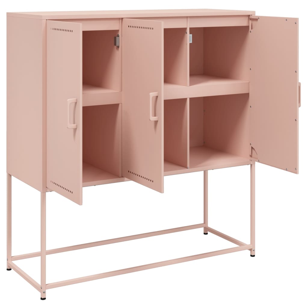 Buffet haut rose 100,5x39x107 cm acier - XIOS