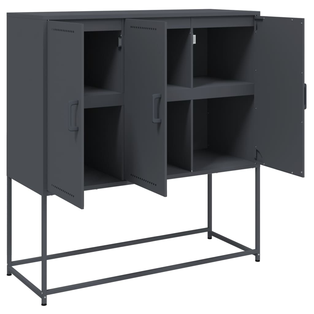 Buffet haut anthracite 100,5x39x107 cm acier - XIOS