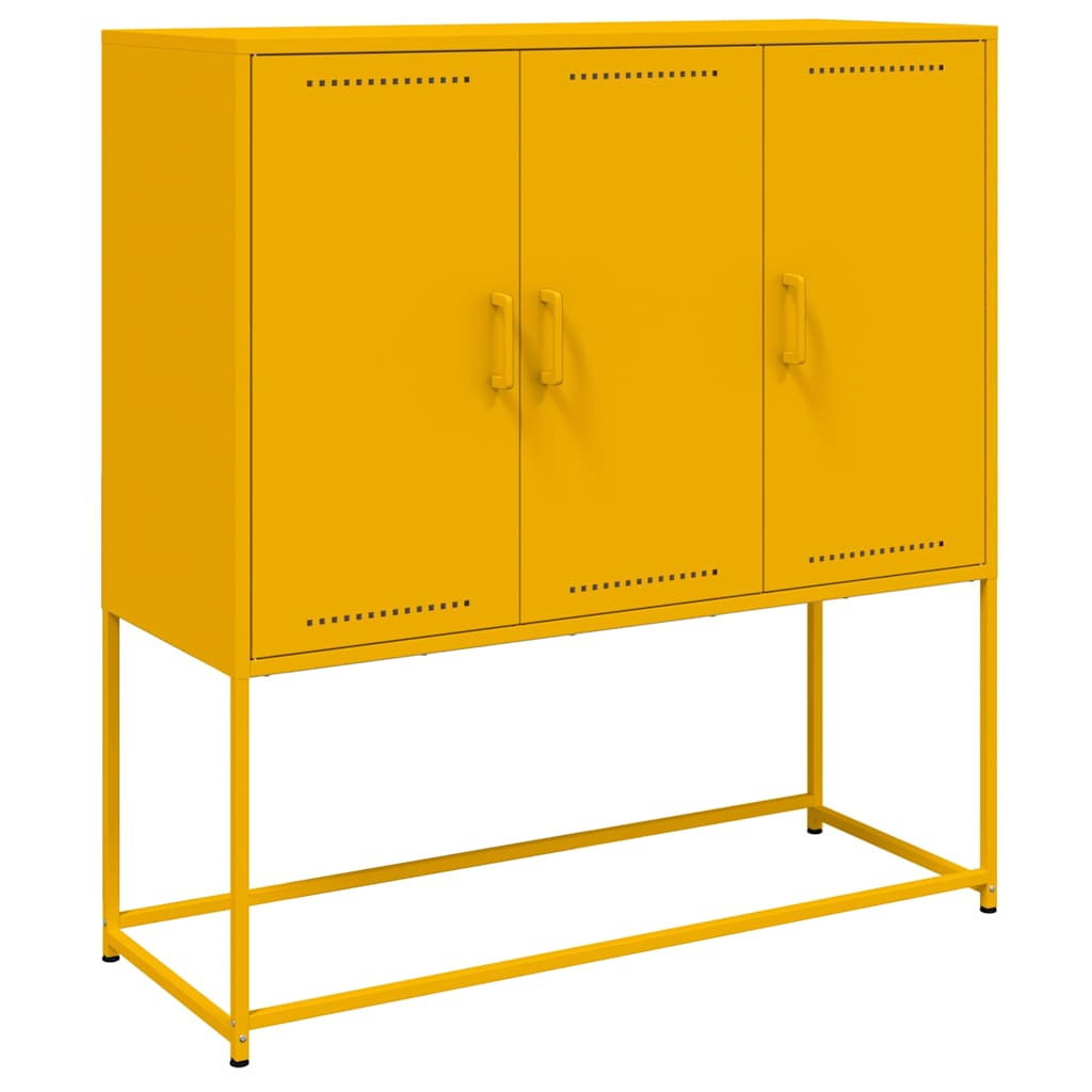 Buffet haut jaune moutarde 100,5x39x107 cm acier - XIOS