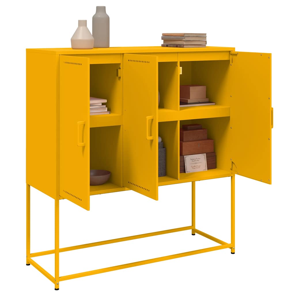 Buffet haut jaune moutarde 100,5x39x107 cm acier - XIOS