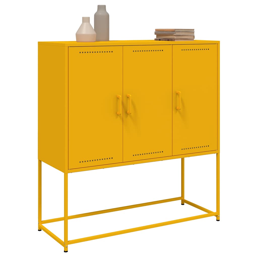 Buffet haut jaune moutarde 100,5x39x107 cm acier - XIOS