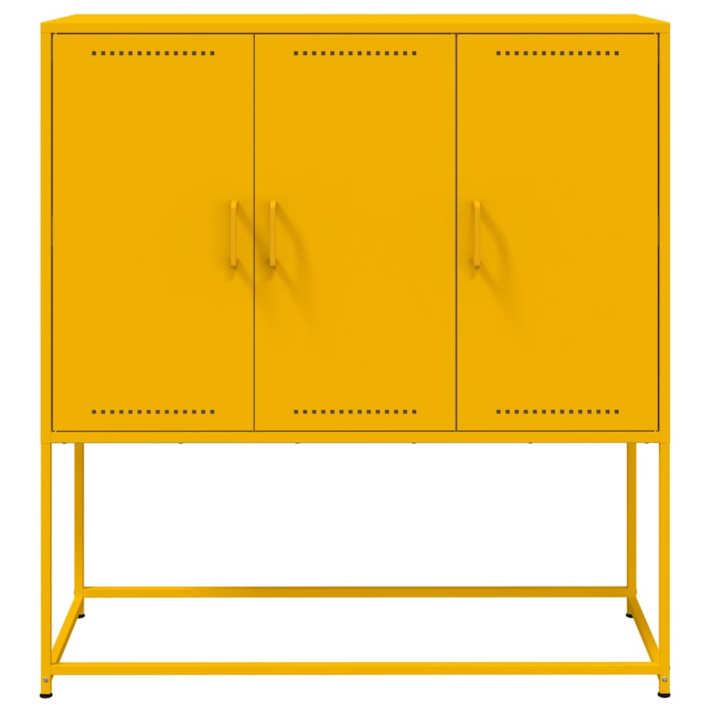 Buffet haut jaune moutarde 100,5x39x107 cm acier - XIOS