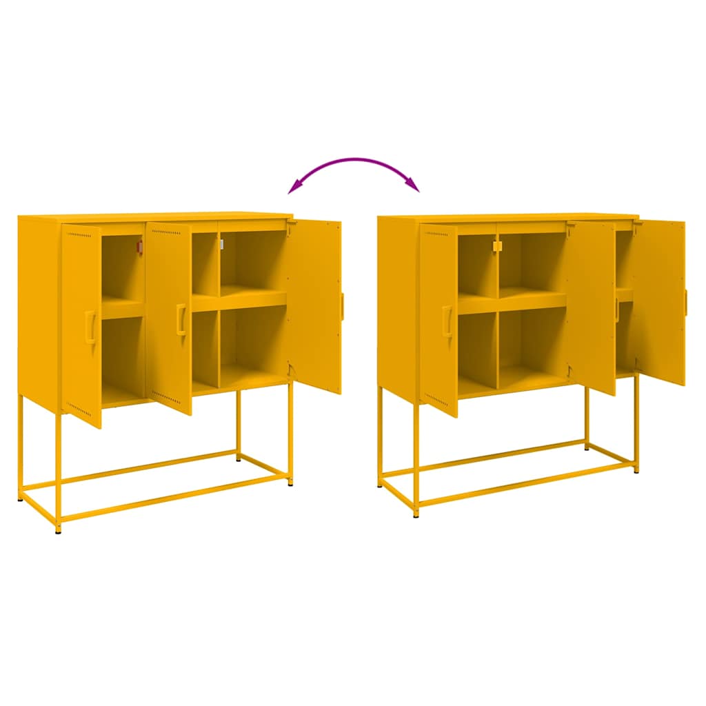 Buffet haut jaune moutarde 100,5x39x107 cm acier - XIOS